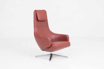 Vintage Sessel Repos von Antonio Citterio für Vitra, drehbar, Leder Premium F Brandy