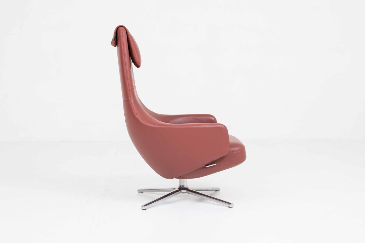 Vintage Sessel Repos von Antonio Citterio für Vitra, drehbar, Leder Premium F Brandy