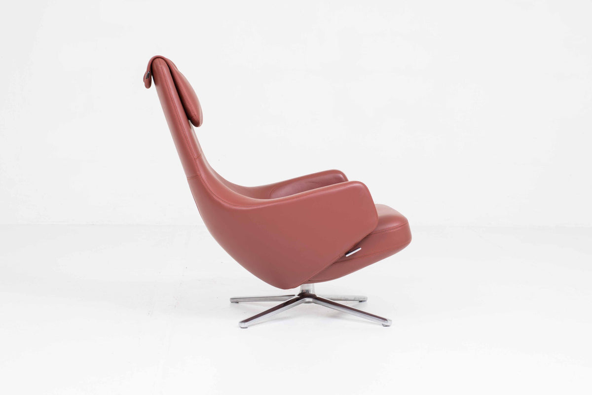 Vintage Sessel Repos von Antonio Citterio für Vitra, drehbar, Leder Premium F Brandy