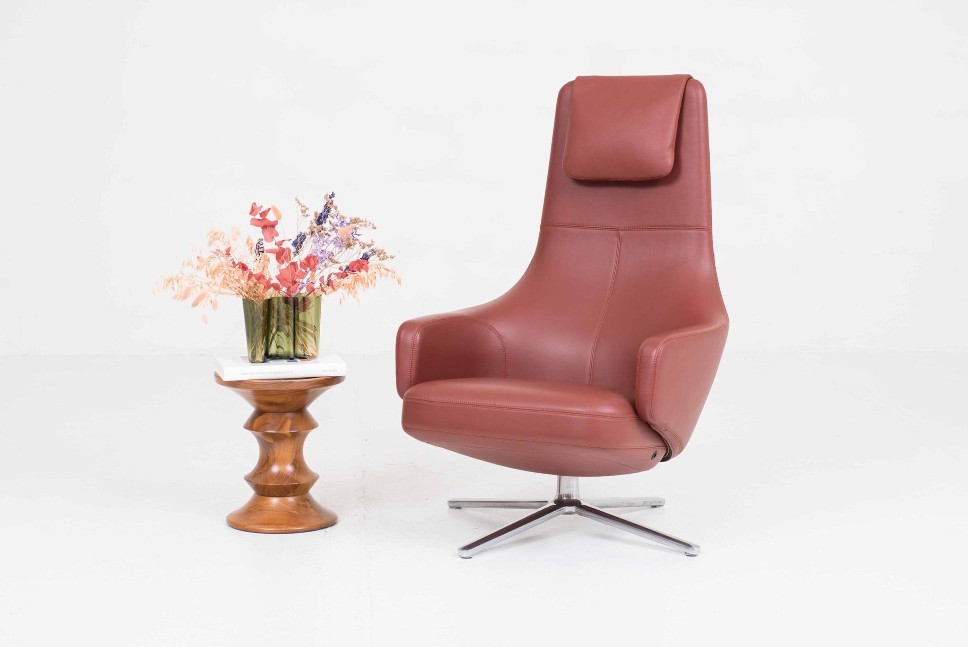 Vintage Sessel Repos von Antonio Citterio für Vitra, drehbar, Leder Premium F Brandy