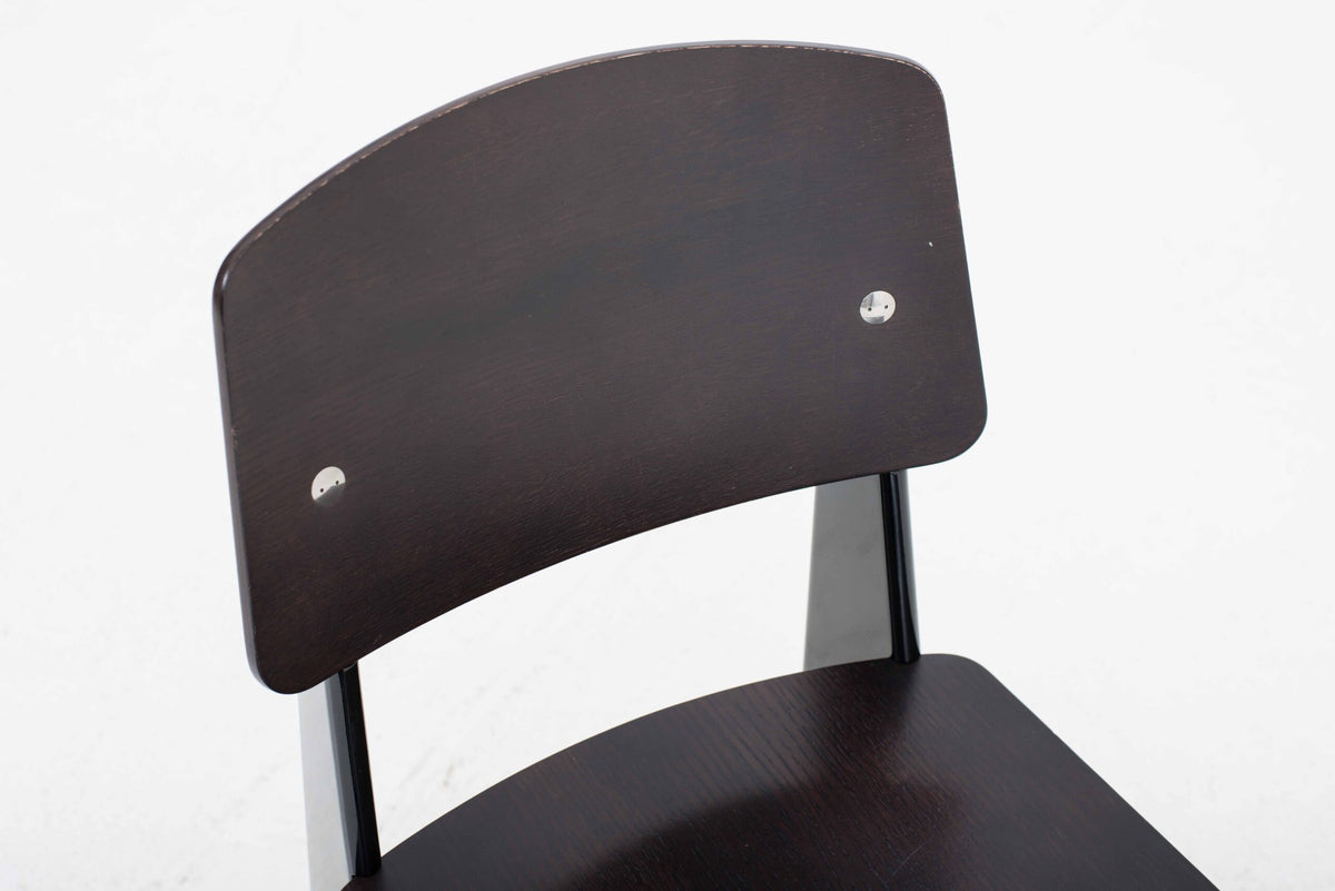 Vintage Stuhl Standard von Jean Prouvé für Vitra in dunkler Eiche und Schwarz