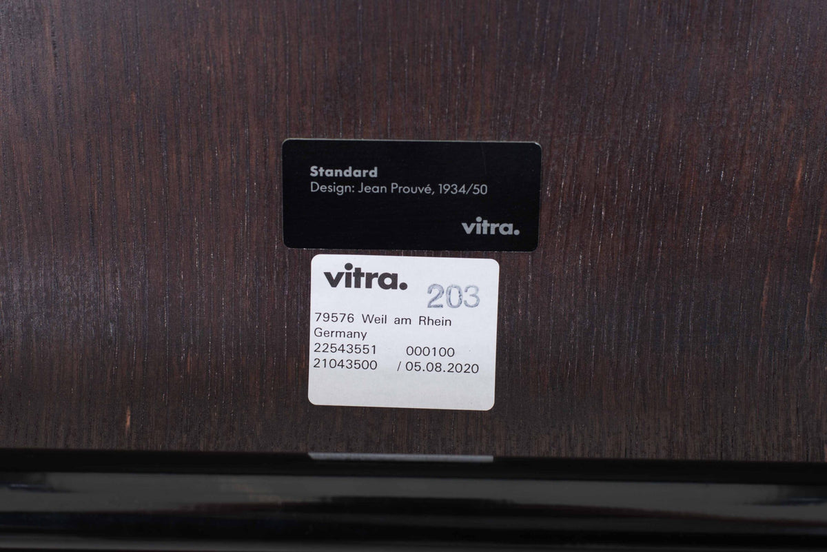 Vintage Stuhl Standard von Jean Prouvé für Vitra in dunkler Eiche und Schwarz