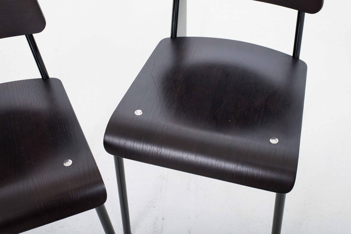 Vintage Stuhl Standard von Jean Prouvé für Vitra in dunkler Eiche und Schwarz