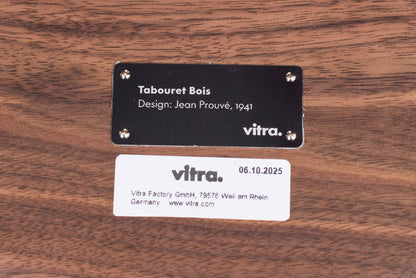 Vintage Hocker Tabouret Bois von Jean Prouvé für Vitra aus Nussbaum