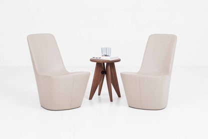 Vintage Hocker Tabouret Bois von Jean Prouvé für Vitra aus Nussbaum