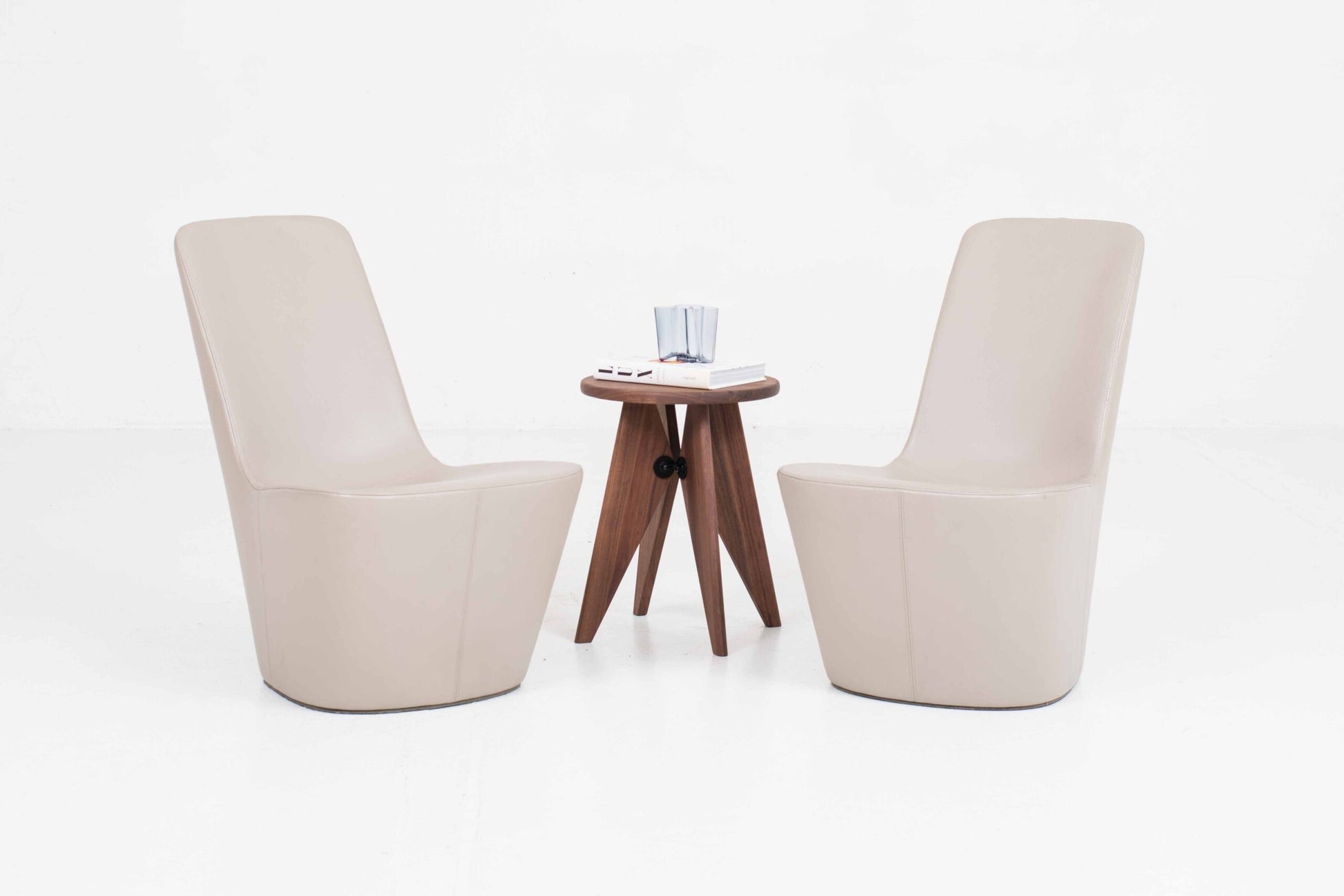 Vintage Hocker Tabouret Bois von Jean Prouvé für Vitra aus Nussbaum