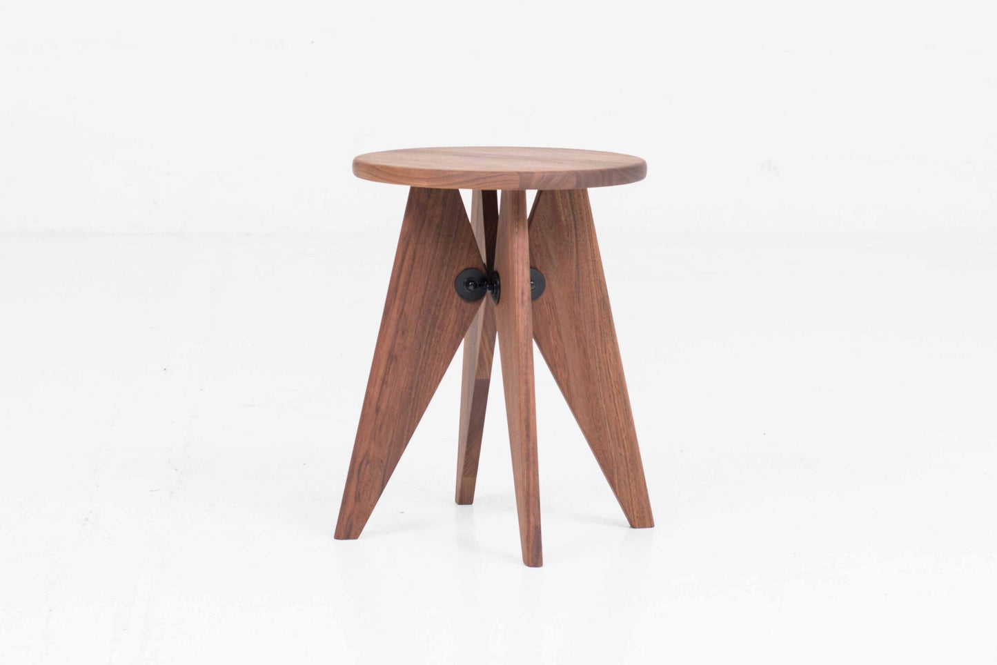 Vintage Hocker Tabouret Bois von Jean Prouvé für Vitra aus Nussbaum