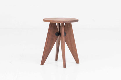 Vintage Hocker Tabouret Bois von Jean Prouvé für Vitra aus Nussbaum