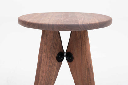 Vintage Hocker Tabouret Bois von Jean Prouvé für Vitra aus Nussbaum