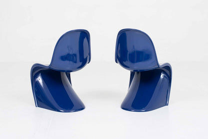 Vintage Stuhl Panton Classic von Verner Panton für Vitra Kobaltblau