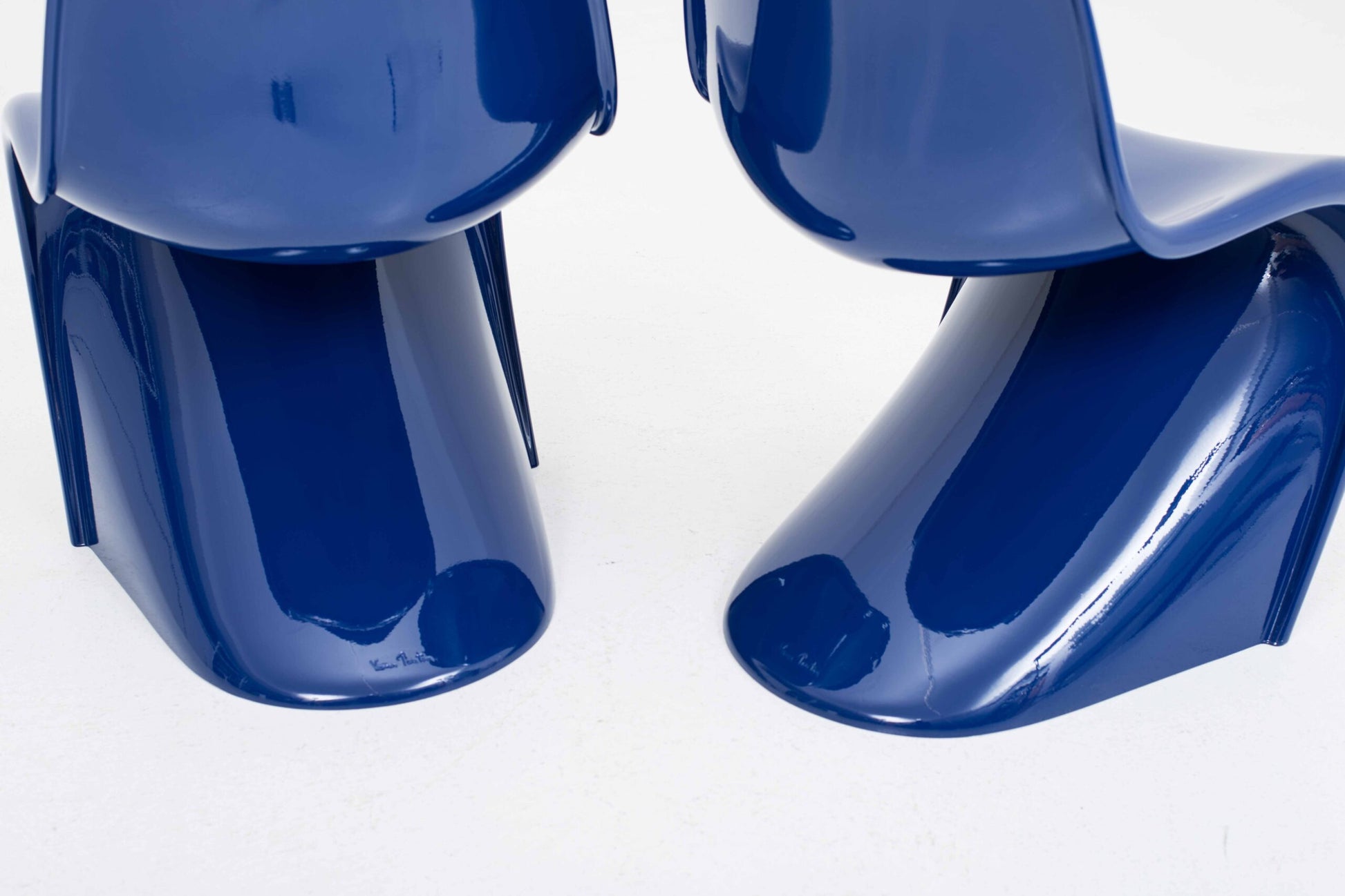 Vintage Stuhl Panton Classic von Verner Panton für Vitra Kobaltblau