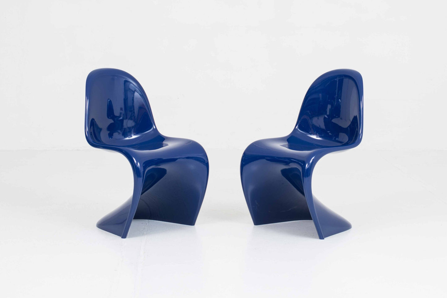 Vintage Stuhl Panton Classic von Verner Panton für Vitra Kobaltblau
