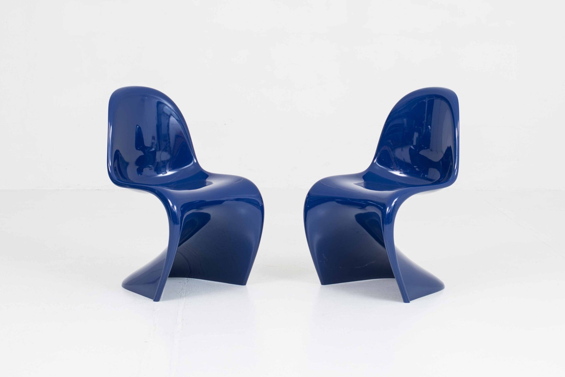Vintage Stuhl Panton Classic von Verner Panton für Vitra Kobaltblau