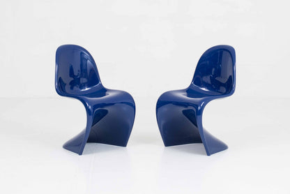 Vintage Stuhl Panton Classic von Verner Panton für Vitra Kobaltblau