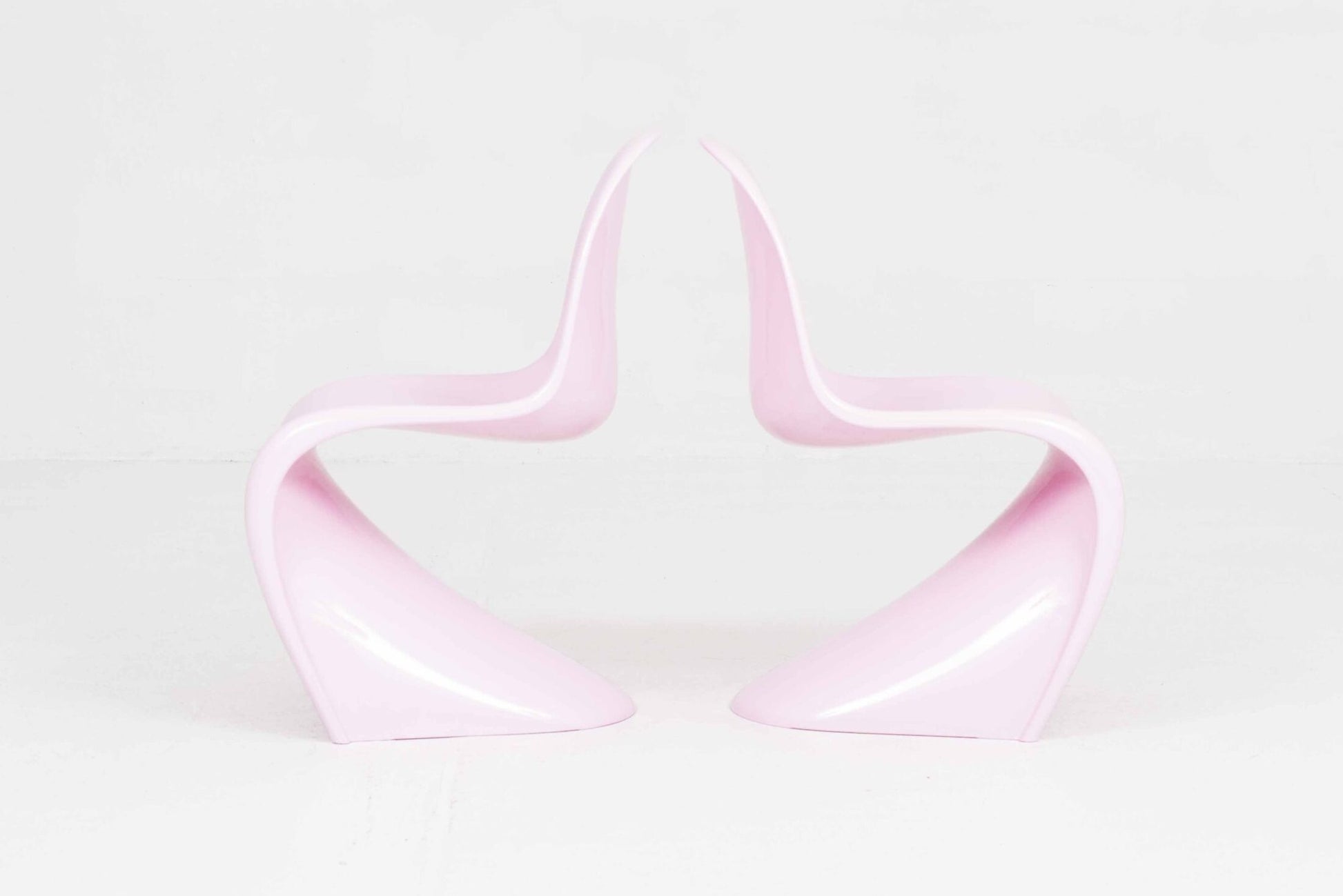 Vintage Stuhl Panton Classic von Verner Panton für Vitra rosa refurbished