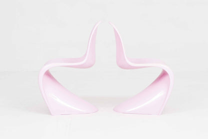 Vintage Stuhl Panton Classic von Verner Panton für Vitra rosa refurbished