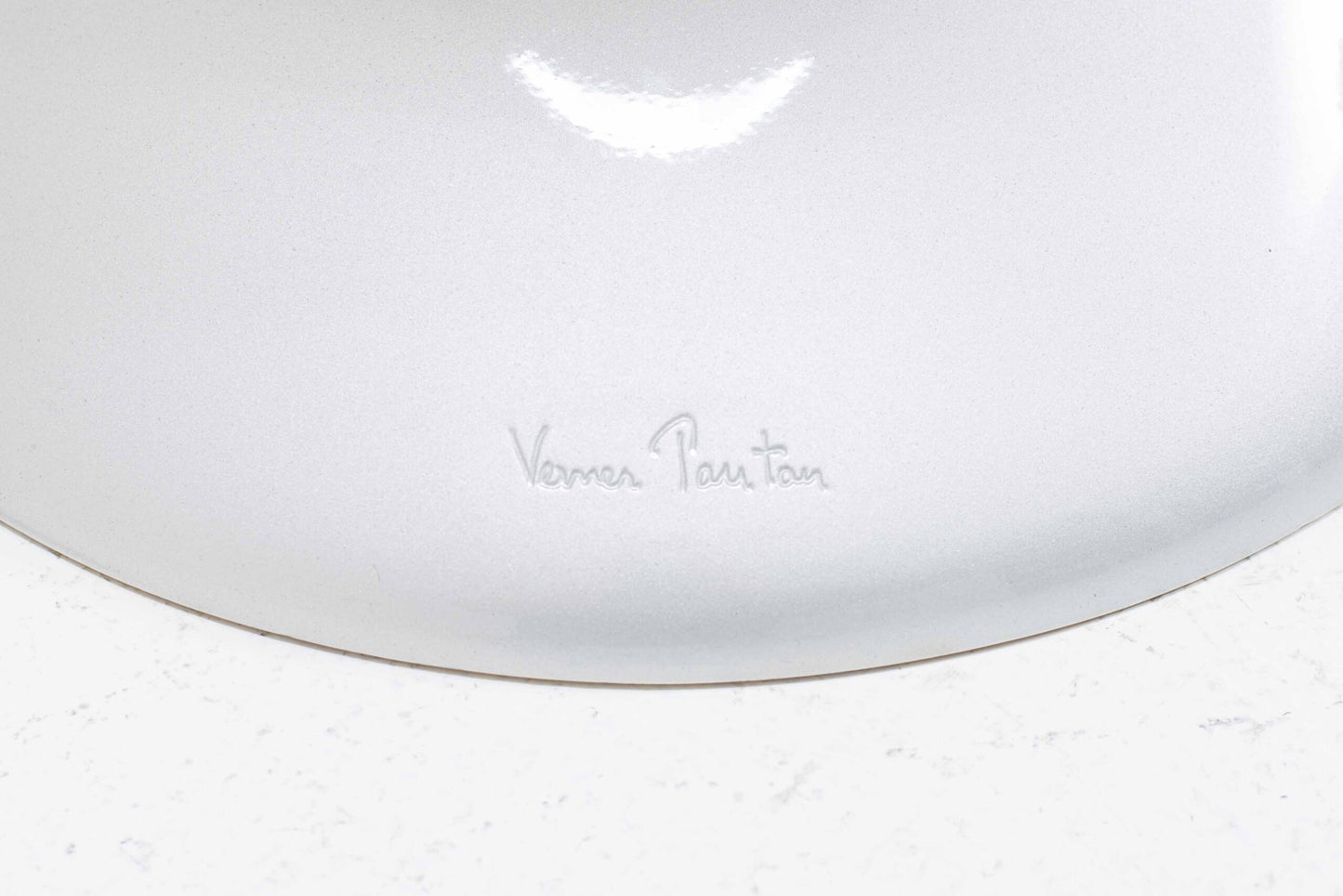 Vintage Stuhl Panton Classic von Verner Panton für Vitra Weissaluminium