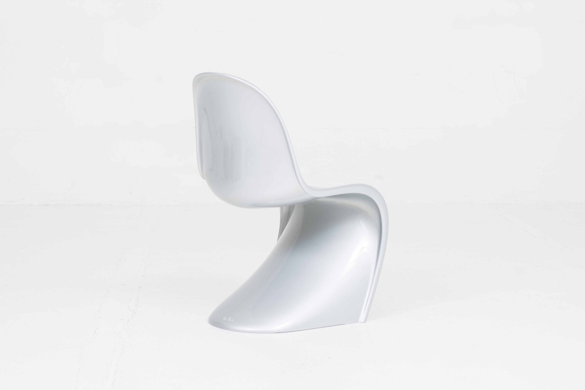Vintage Stuhl Panton Classic von Verner Panton für Vitra Weissaluminium