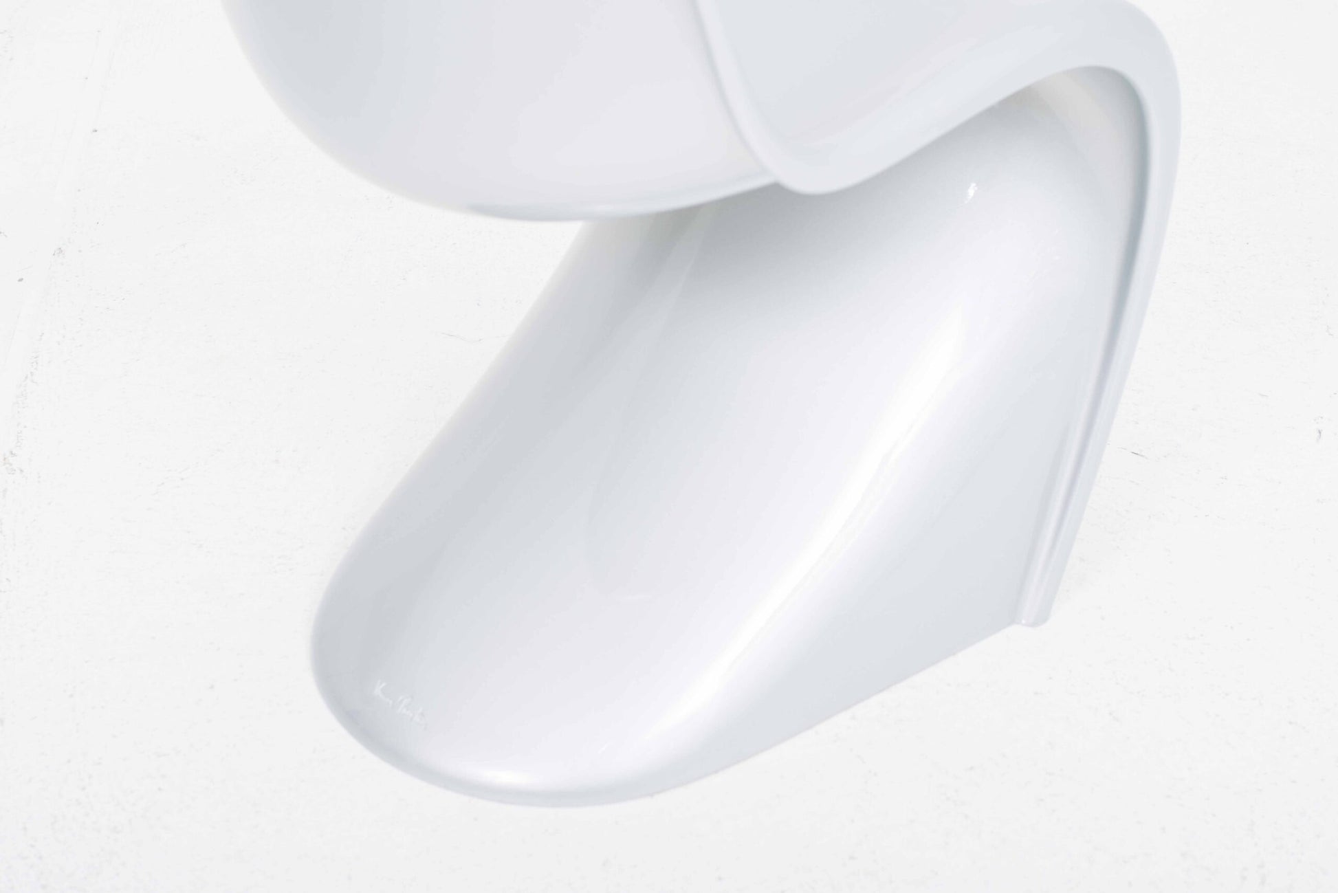 Vintage Stuhl Panton Classic von Verner Panton für Vitra Weissaluminium