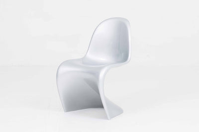Vintage Stuhl Panton Classic von Verner Panton für Vitra Weissaluminium