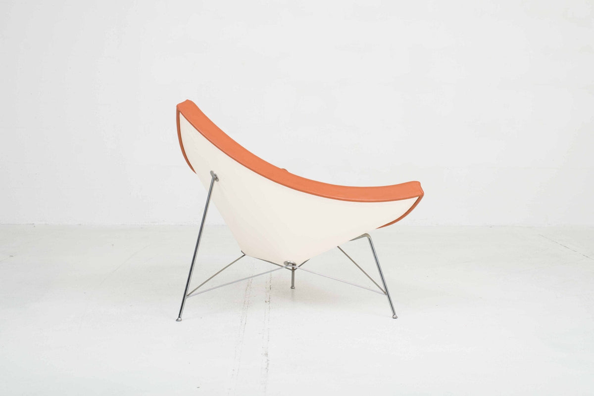 Coconut Armchair by George Nelson for Vitra cognac-colored leather