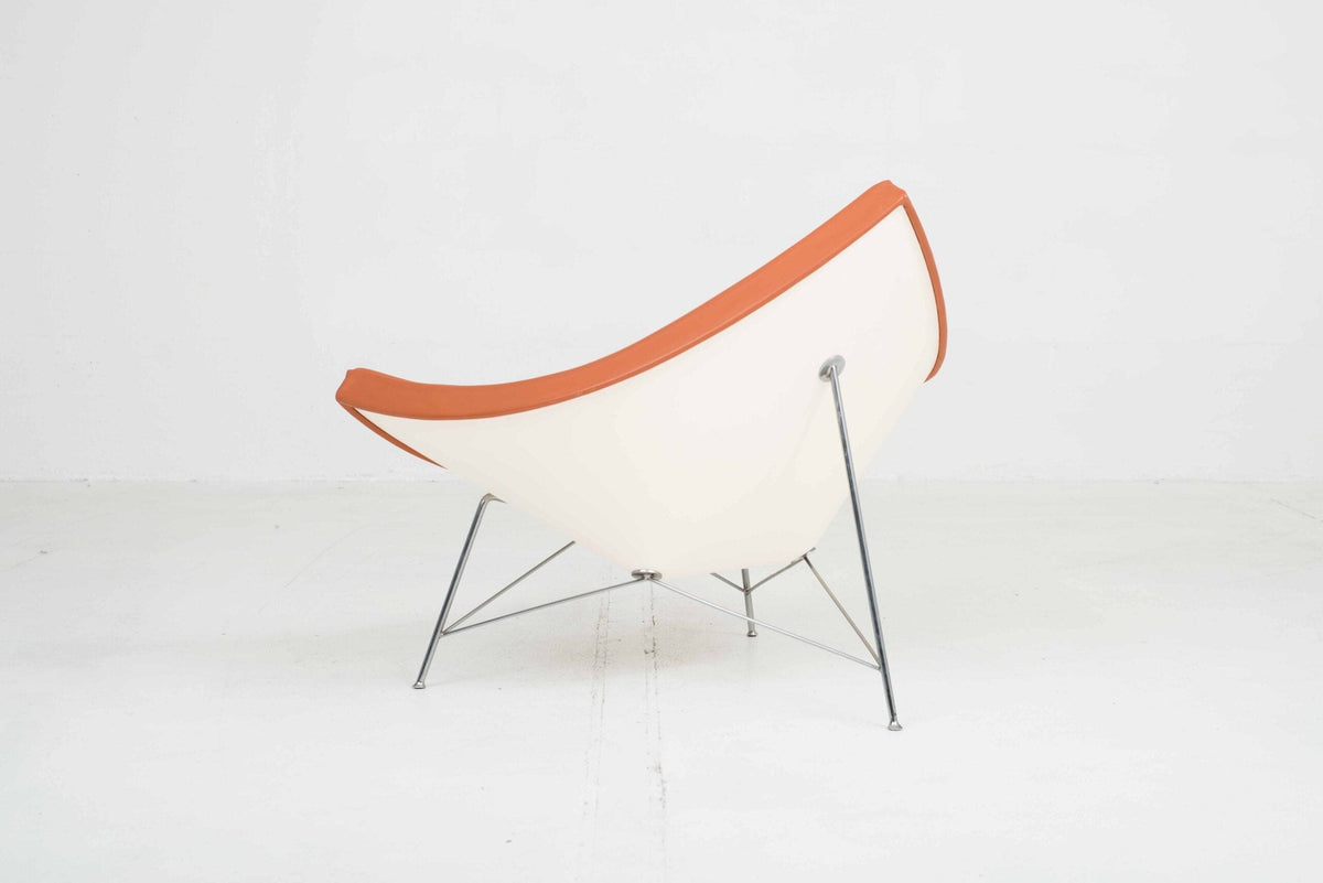 Coconut Armchair by George Nelson for Vitra cognac-colored leather