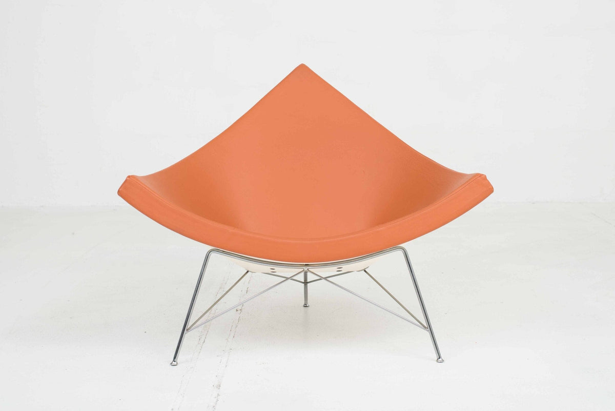Coconut Armchair by George Nelson for Vitra cognac-colored leather