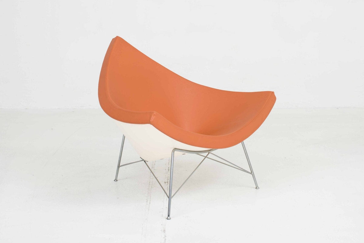 Coconut Armchair by George Nelson for Vitra cognac-colored leather