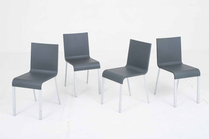 Vitra .03 chairs by Maarten Van Severen in dark grey, set of 4 vintage