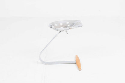Vintage Hocker Mezzadro von Achille und Pier Giacomo Castiglioni für Zanotta, verchromt