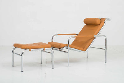 Chaise Longue Genni 920 by Gabriele Mucchi for Zanotta in Cognac