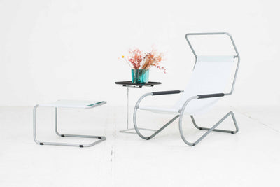 Lido lounger and stool by Battista Giudici