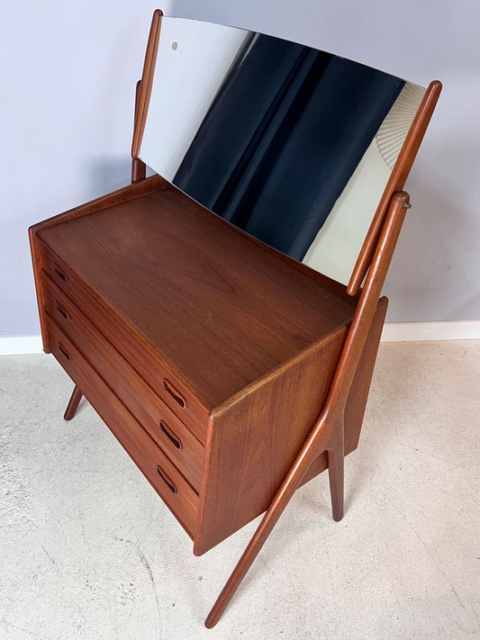 Vintage Schminktisch Teak mit Spiegel von Svend Aage Madsen