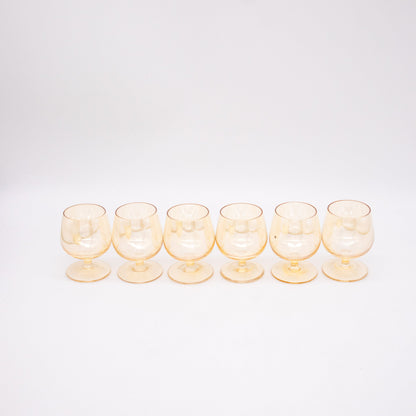 Vintage Schnapsglas Set in Korbhalterung