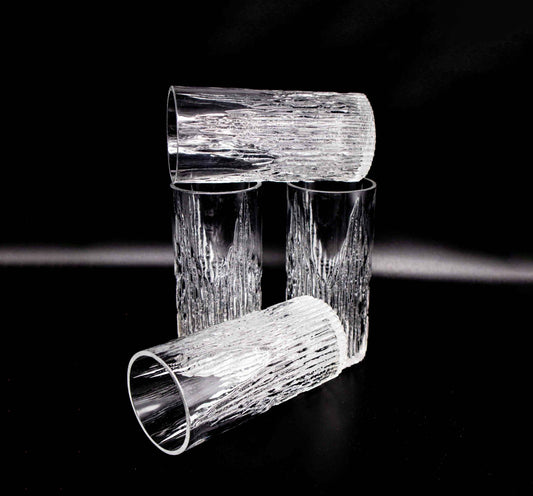 Vintage Glas Set von 4 skandinavisch strukturiert