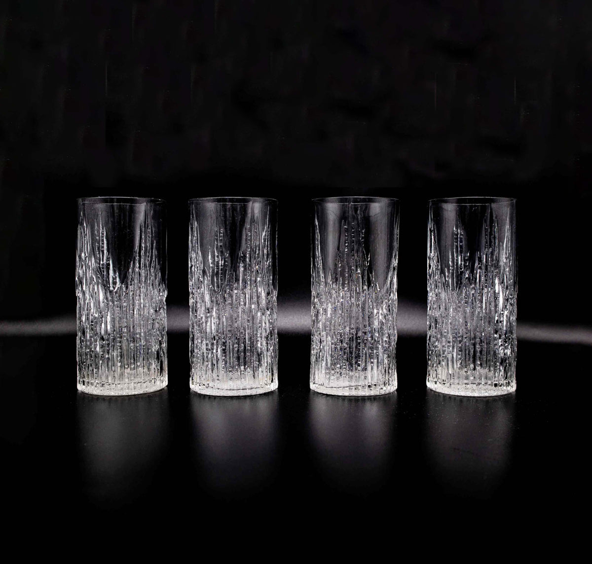 Vintage Glas Set 4er skandinavische Strukturgläser 60er – 2nd home