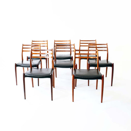 Vintage Esszimmerstuhl Modell 78 von Niels Otto Møller für J.L. Møllers Møbelfabrik Set von 8