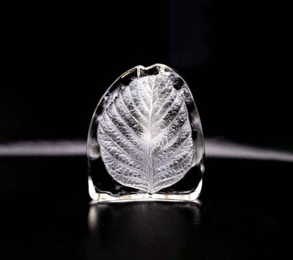 Vintage Blockvase Solifleur mit Blattdekor von Walther Glas
