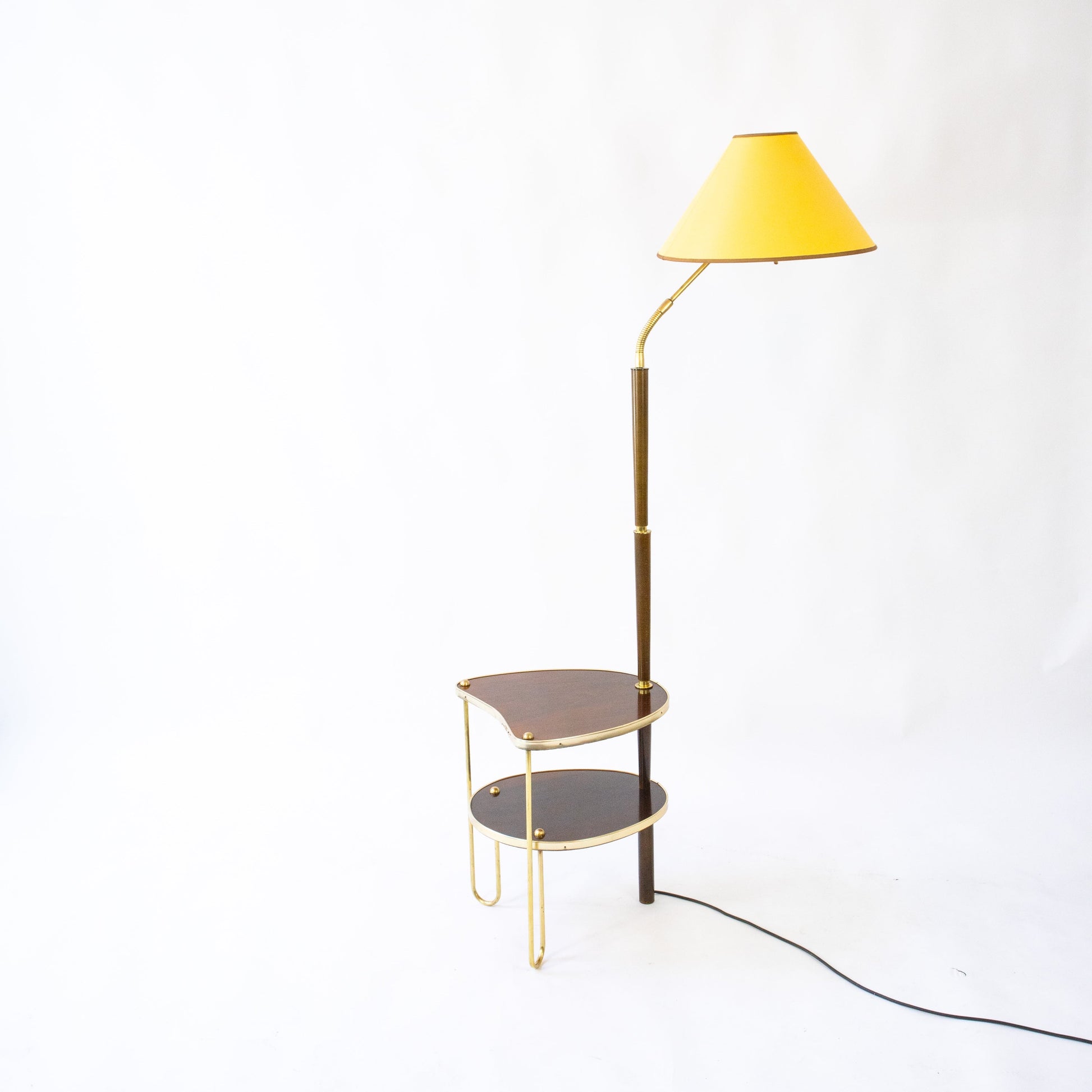 Vintage Stehlampe mit integriertem Beistelltisch