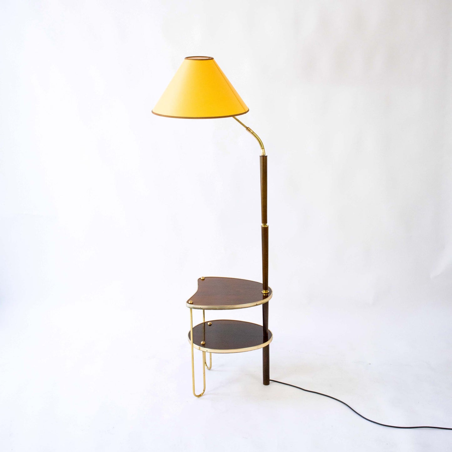 Vintage Stehlampe mit integriertem Beistelltisch