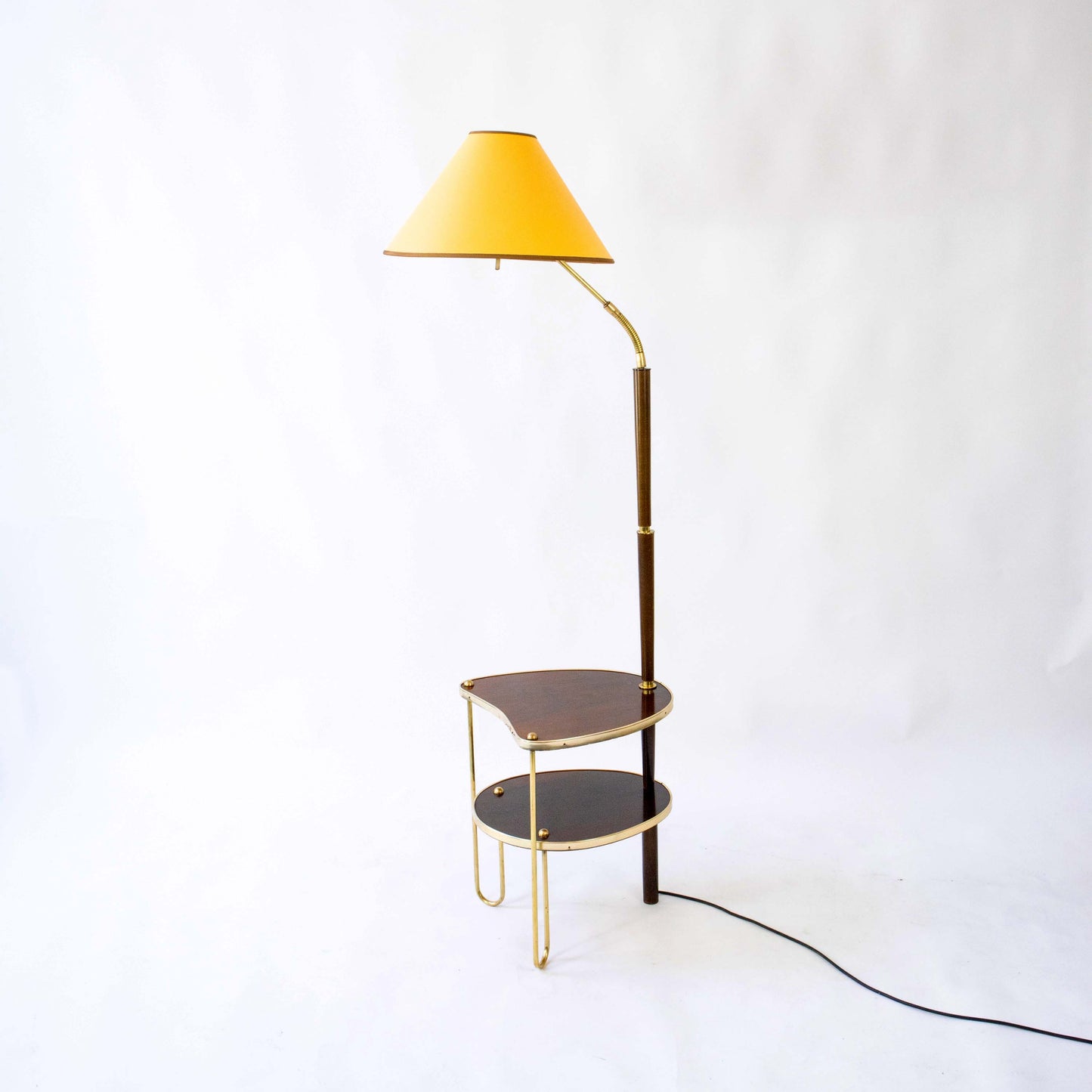 Vintage Stehlampe mit integriertem Beistelltisch