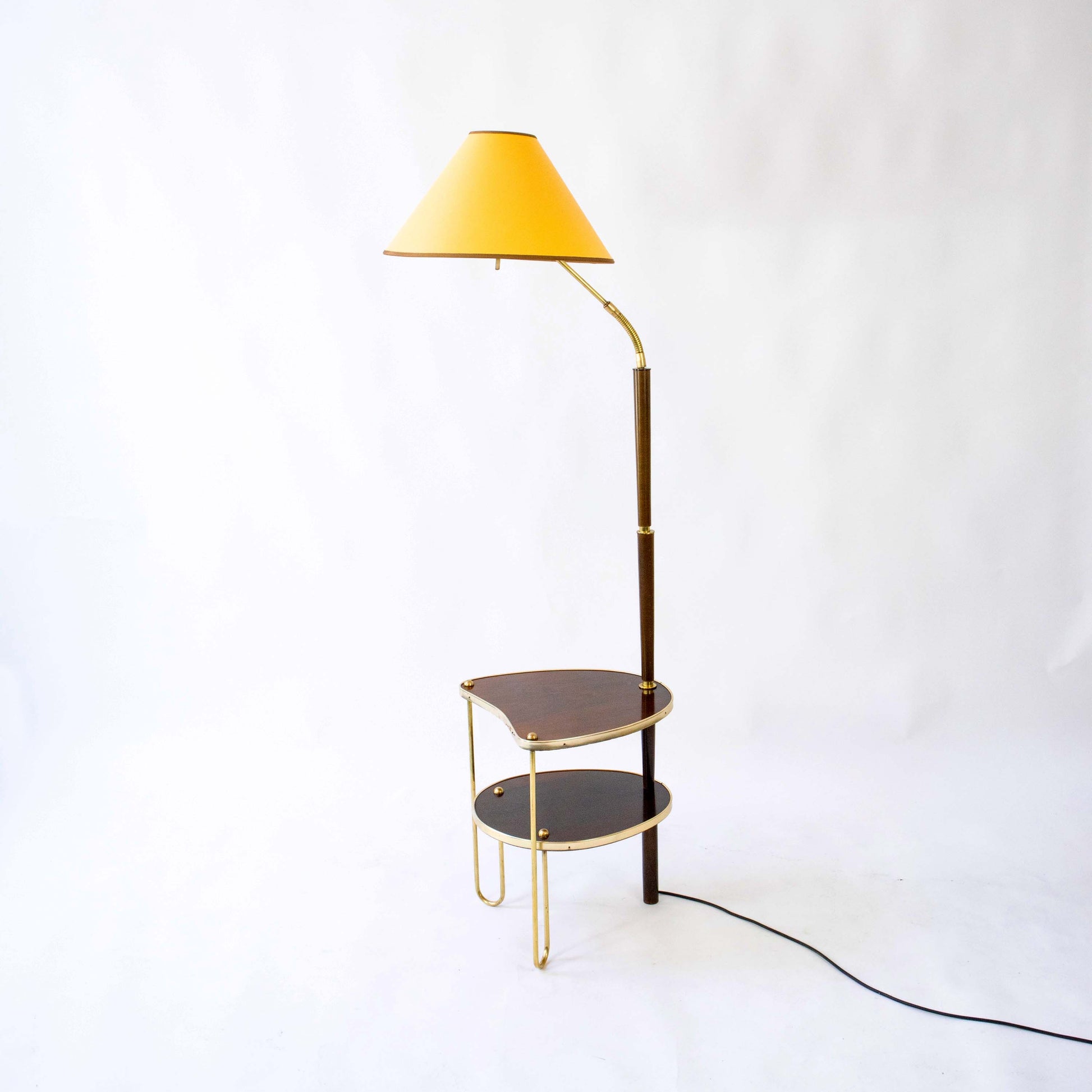 Vintage Stehlampe mit integriertem Beistelltisch