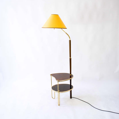 Vintage Stehlampe mit integriertem Beistelltisch