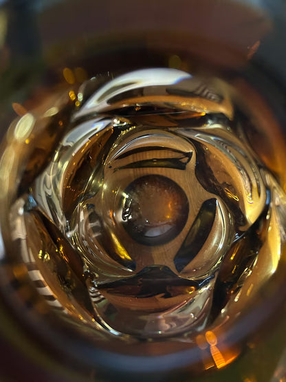 Vintage vase “Propeller” by Jan Kotík Bohemian brown glass Mid-Century design classic