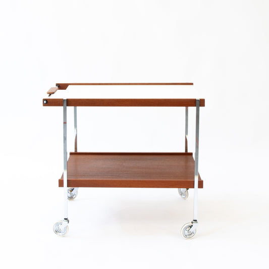 Vintage Servierwagen Teak und Chrom von Ilse Möbel
