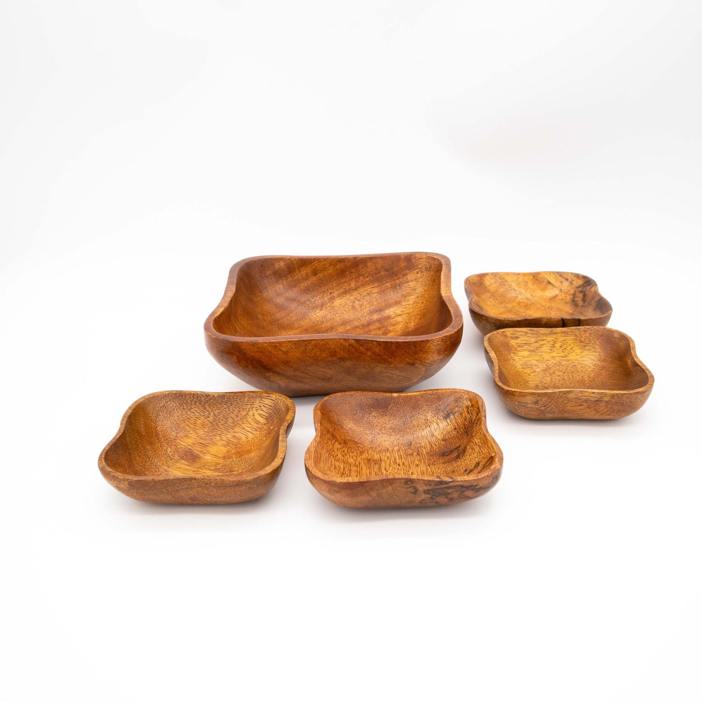 Vintage Schale Set von 5 aus Teakholz