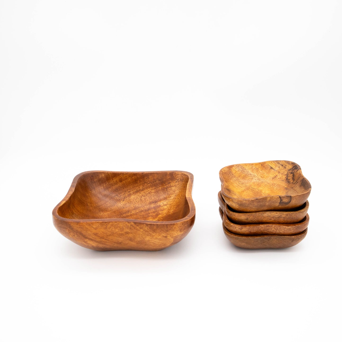 Vintage Schale Set von 5 aus Teakholz