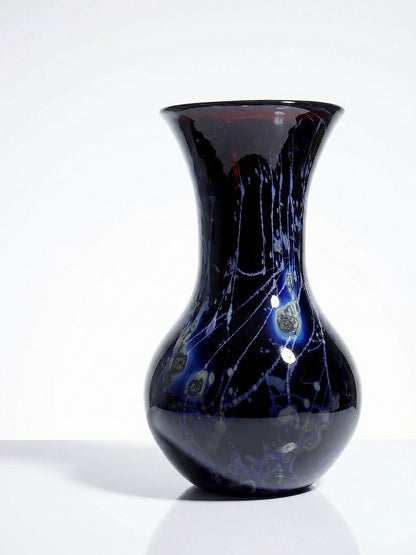 Vintage Kunstglasvase Violett mit Silberinclusionen von Studio Glass für Frankreich