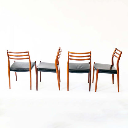 Vintage Esszimmerstuhl Modell 78 von Niels Otto Møller für J.L. Møllers Møbelfabrik Set von 8