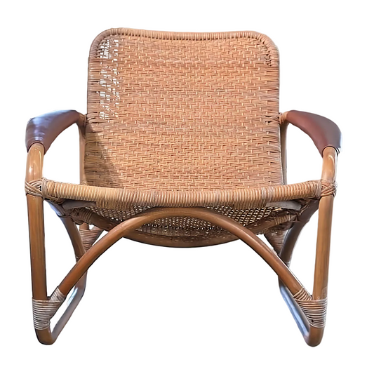 Fauteuil lounge vintage en rotin de Yamakawa Rattan